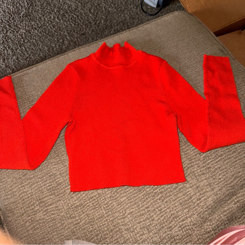 H&M Vibrant Orange/ Red Turtleneck Sweater